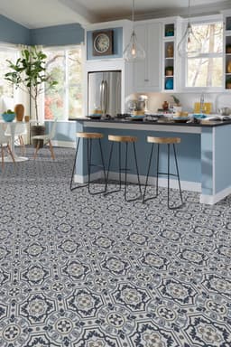 Luxury Vinyl Sheet Gold Tapestry Denim 100452 Roomscene