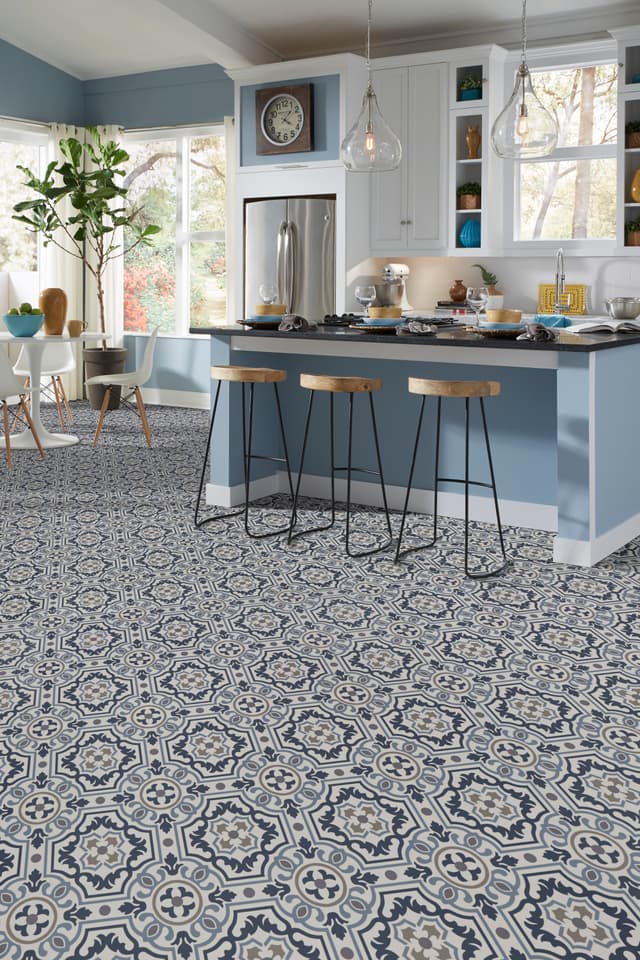 Luxury Vinyl Sheet Platinum Tapestry Denim 130452