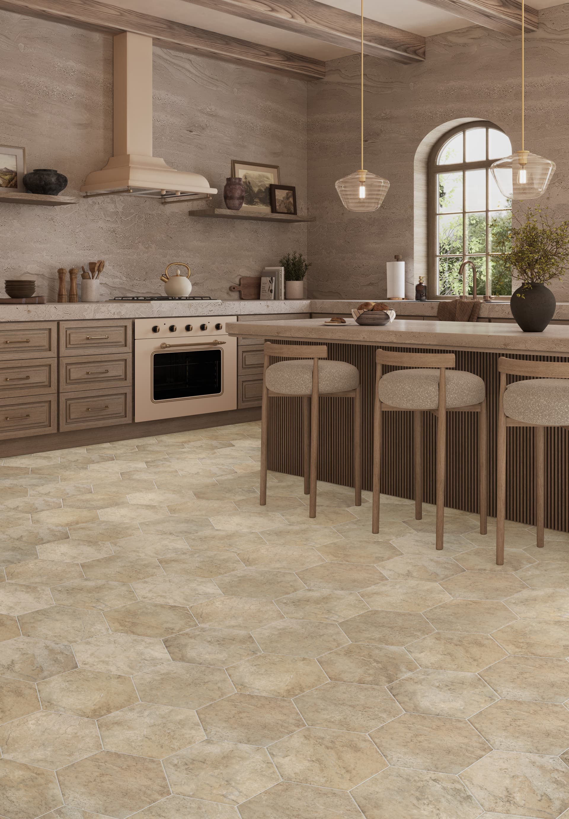 Luxury Vinyl ADURA®APEX Luxxe Hexagon Caviar APS200 | Mannington