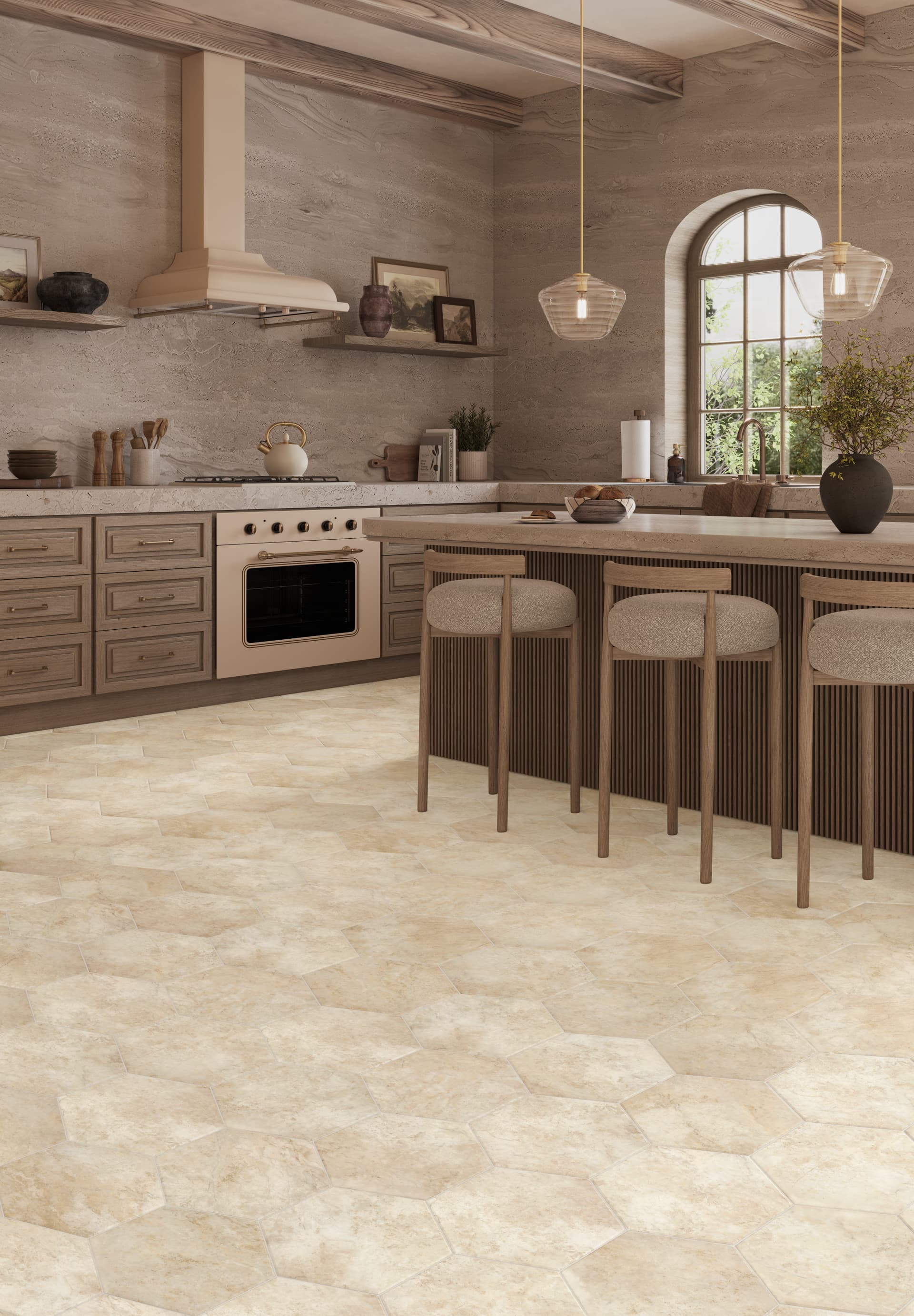 Luxury Vinyl ADURA®APEX Luxxe Hexagon Pearl APS201 | Mannington