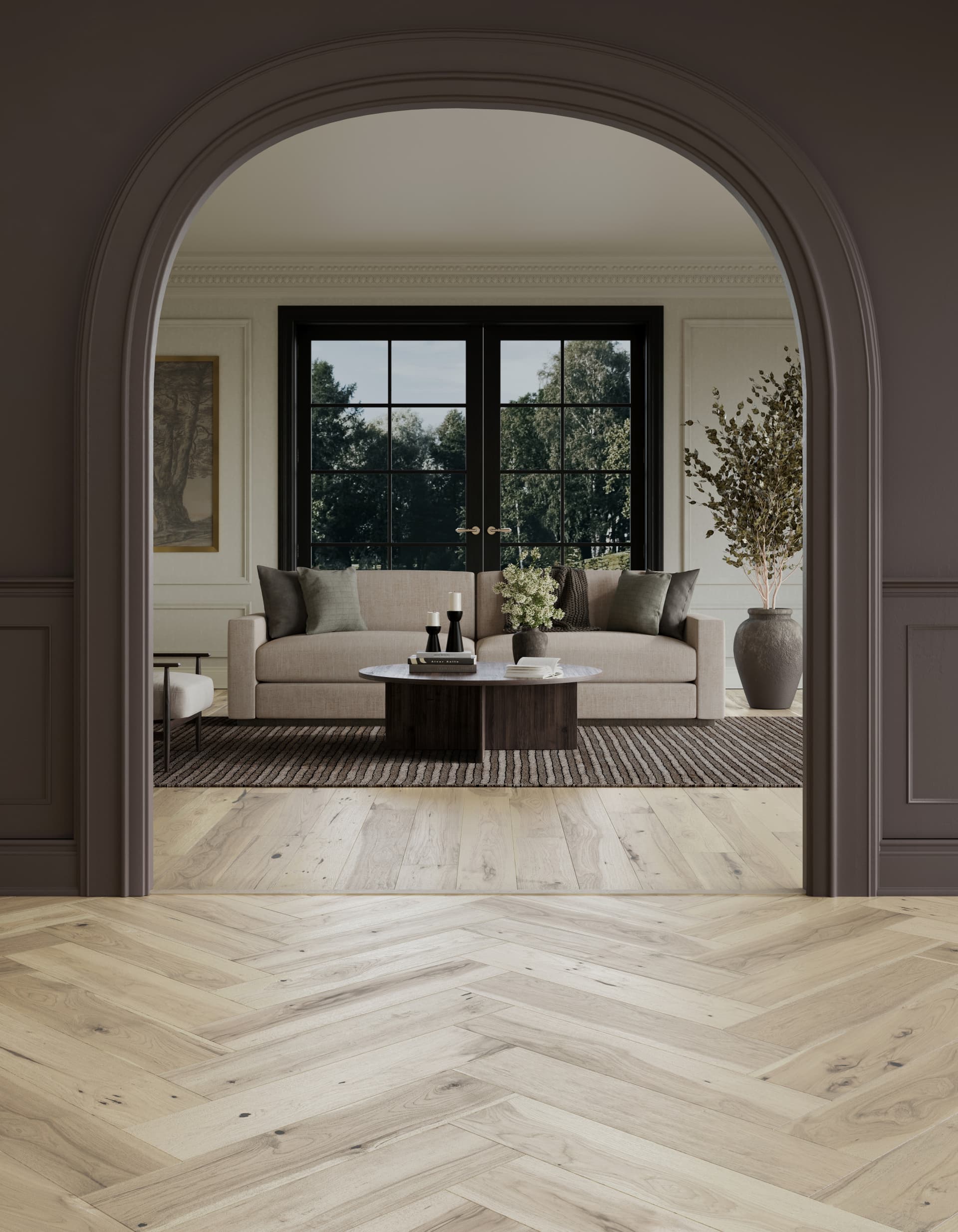 Hardwood Handcrafted Provence Herringbone Blanc MSPH07BLC1