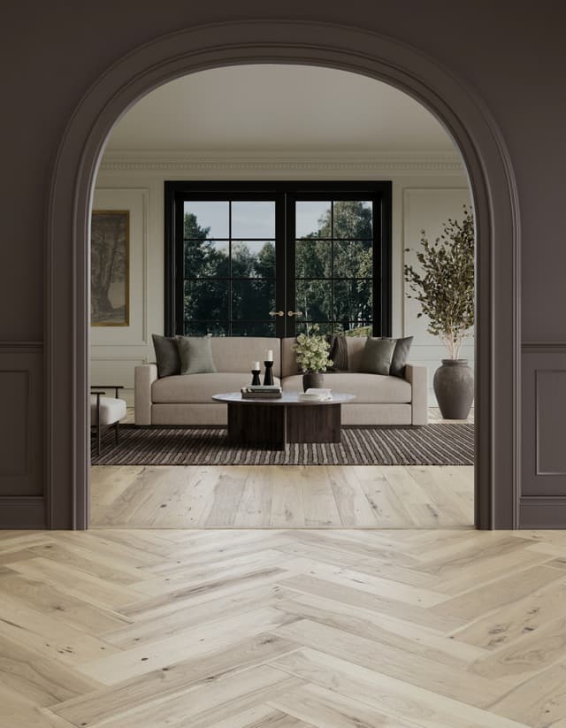 Hardwood Hand Crafted Provence Herringbone Blanc MSPH07BLC1