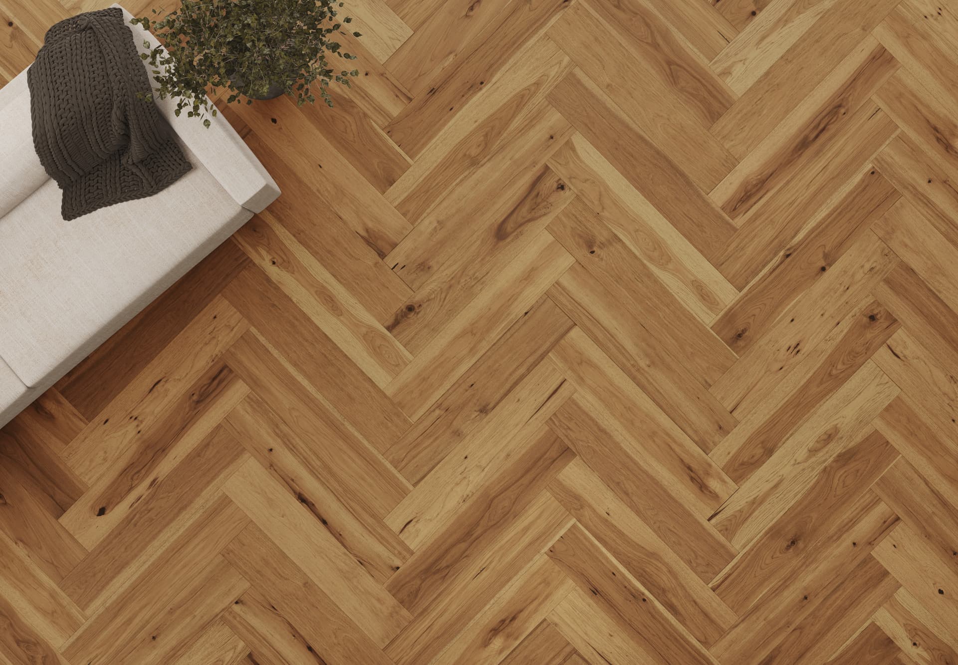 Hardwood Handcrafted Provence Herringbone Champagne MSPH07CHP1