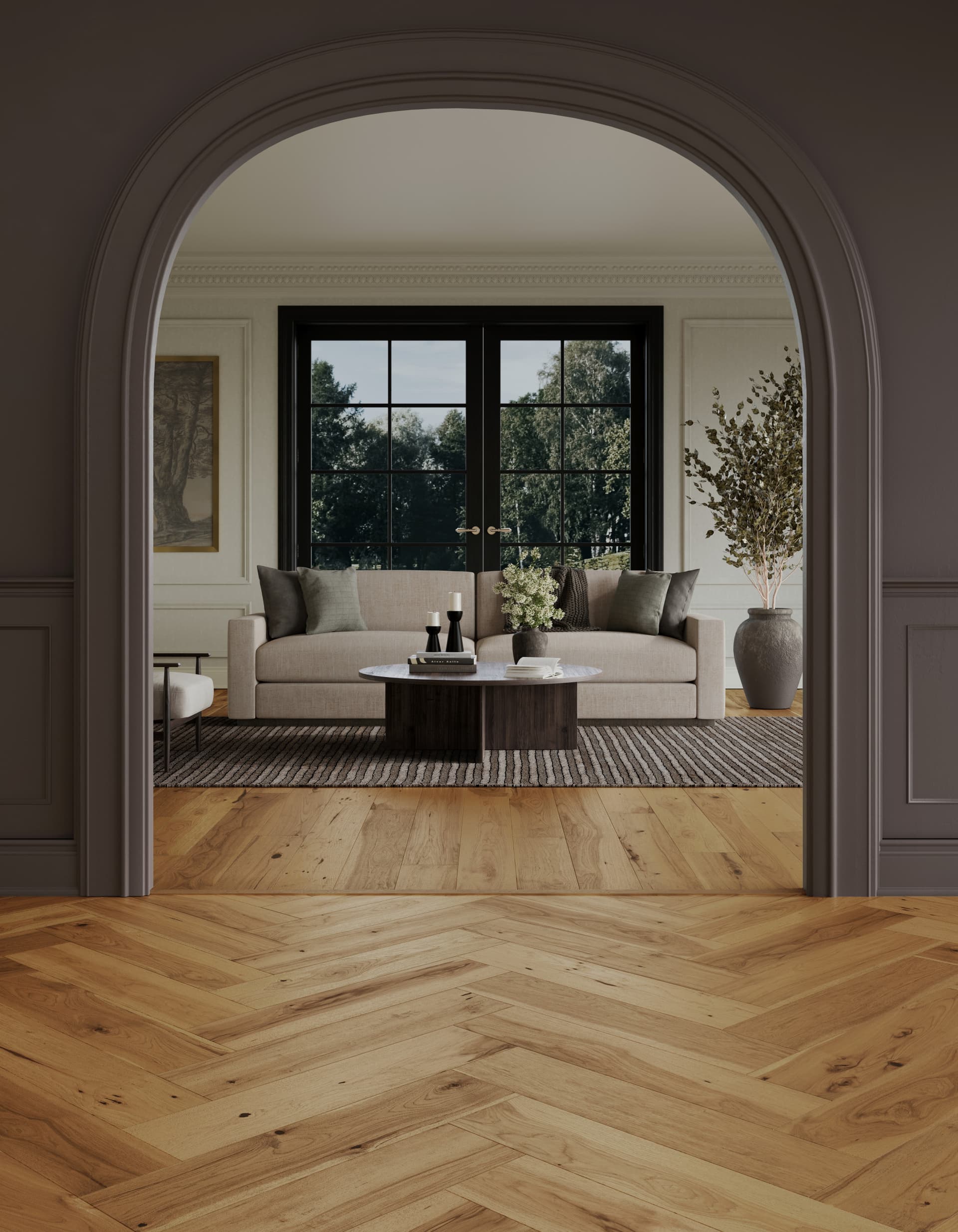 Hardwood Handcrafted Provence Herringbone Champagne MSPH07CHP1