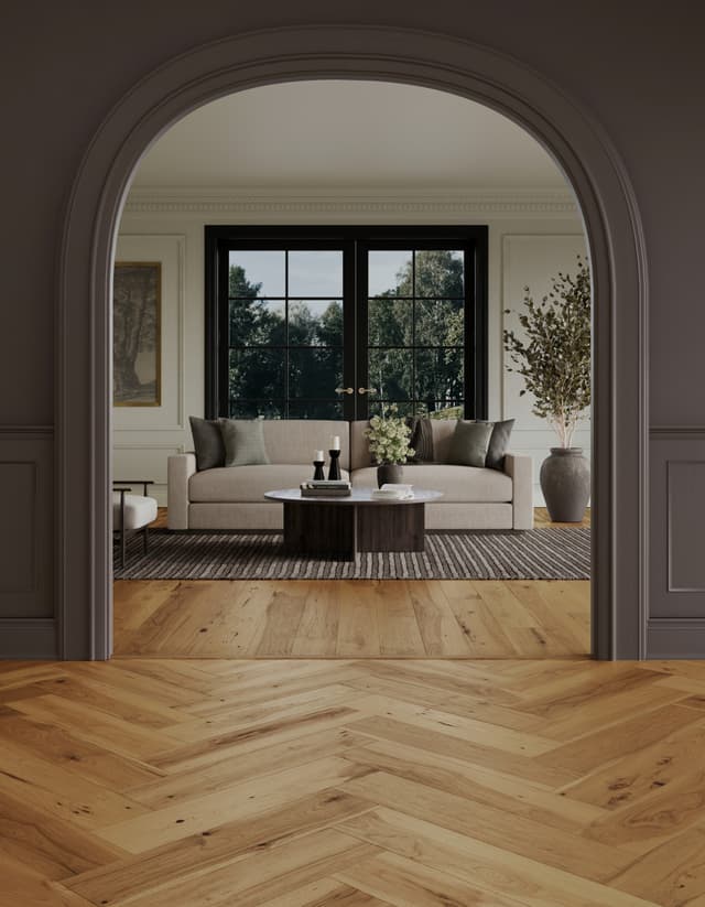 Hardwood Hand Crafted Provence Herringbone Champagne MSPH07CHP1