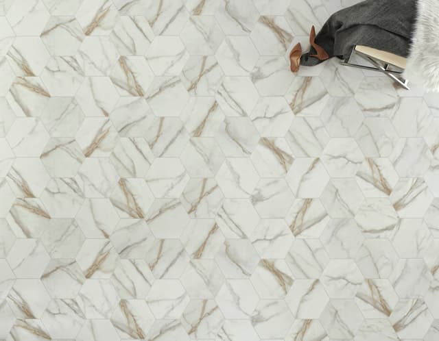 Luxury Vinyl Sheet Platinum Carrara Ivory 130470