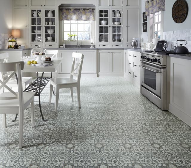 Luxury Vinyl Sheet Silver Filigree Iron 080353