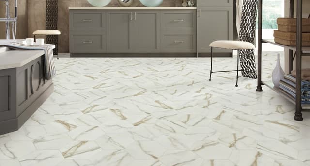 Luxury Vinyl Sheet Gold Carrara Ivory 100470