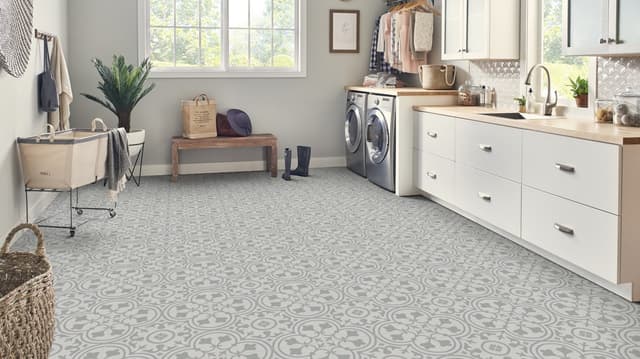 Luxury Vinyl Sheet Platinum Deco Pewter 130393