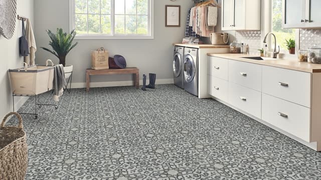 Luxury Vinyl Sheet Platinum Filigree Iron 130353